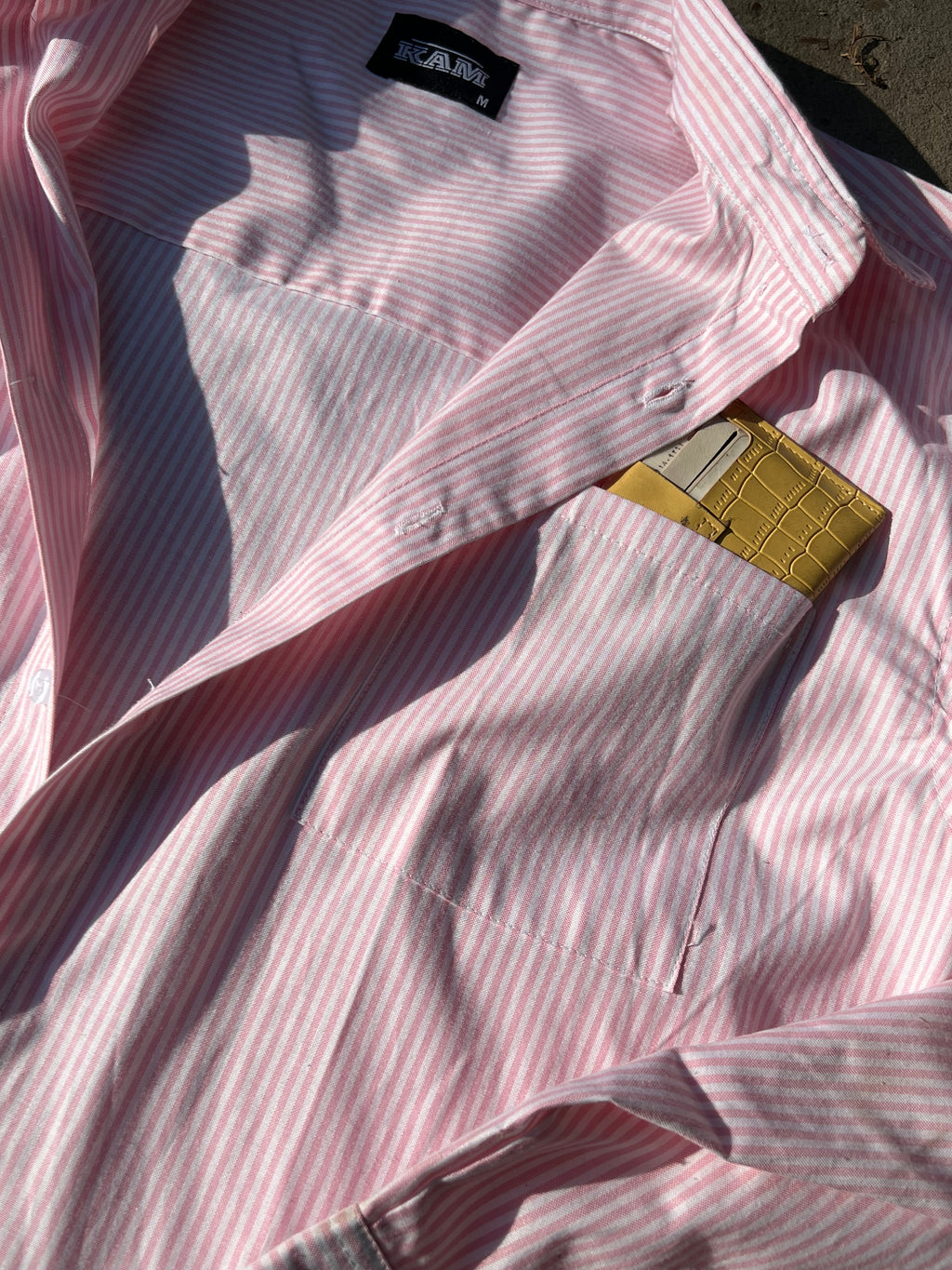 Oversized bink stripe shirt