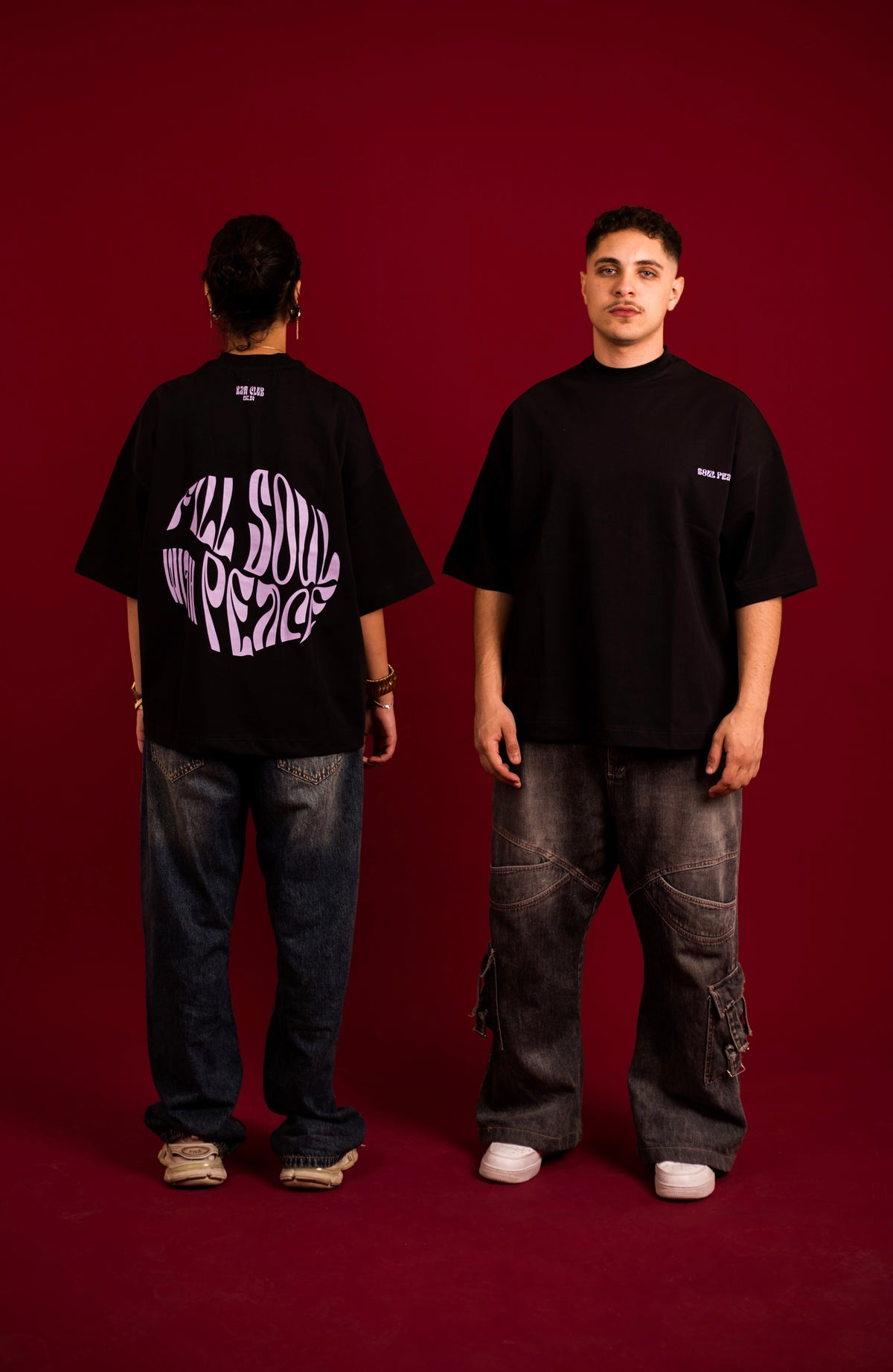 Black oversized tee