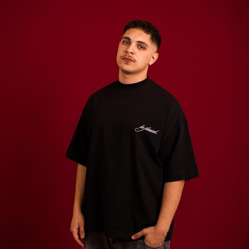 black embroidery  tee