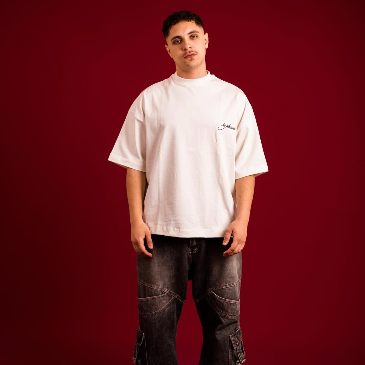 White Embroidery tee