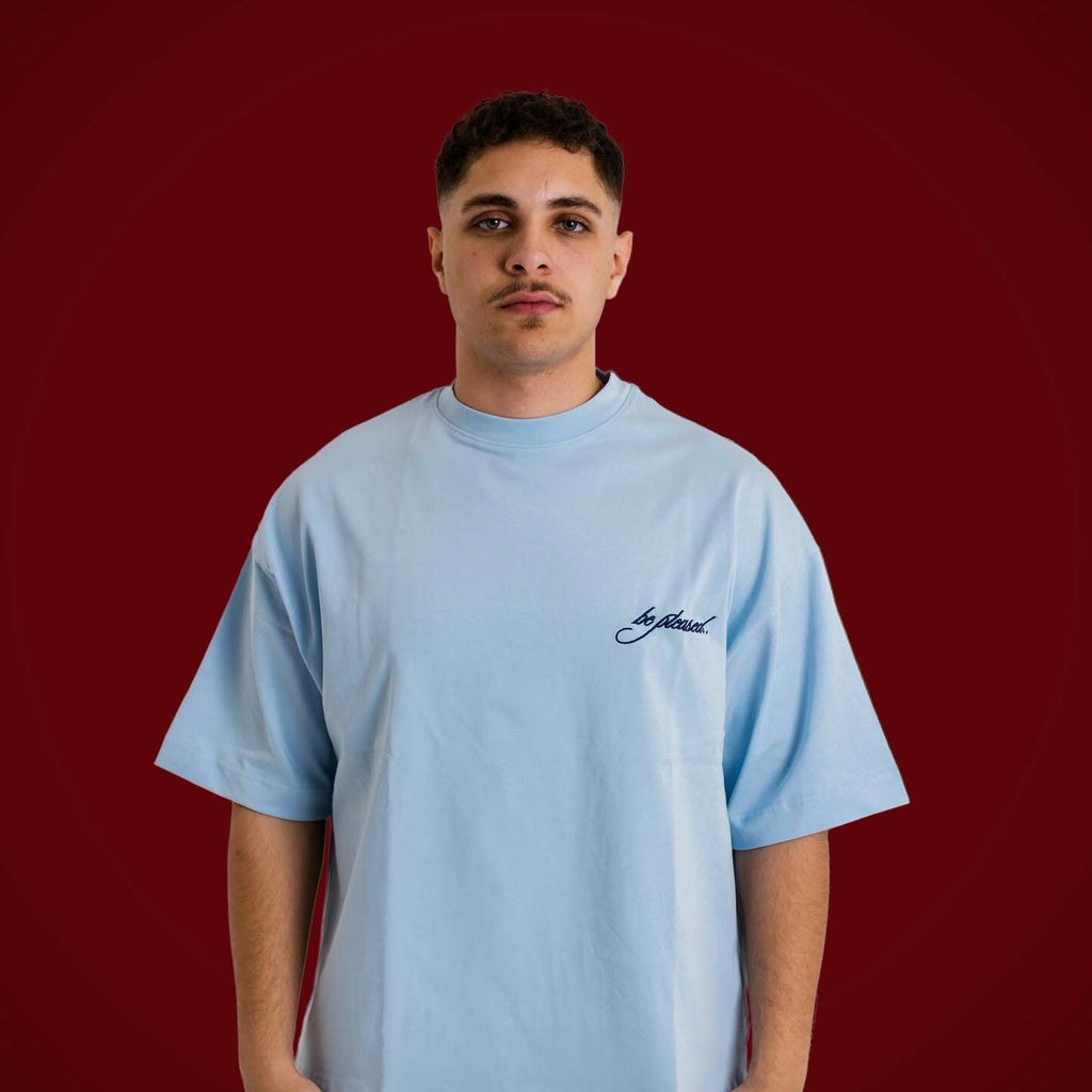 baby blue embroidery tee